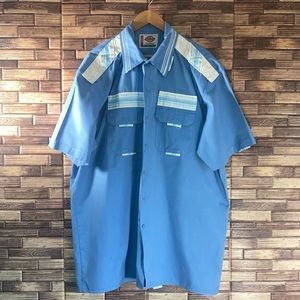 Mens EUC Rare Vintage Baby Blue Dickies Work Shirt Size 2XL
